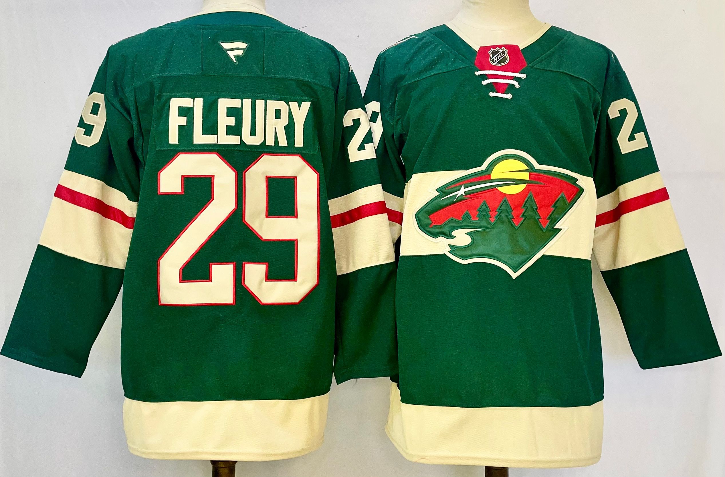 Men Minnesota Wild #29 Fleury Green 2025 Home Premier Player NHL Jersey->vancouver canucks->NHL Jersey